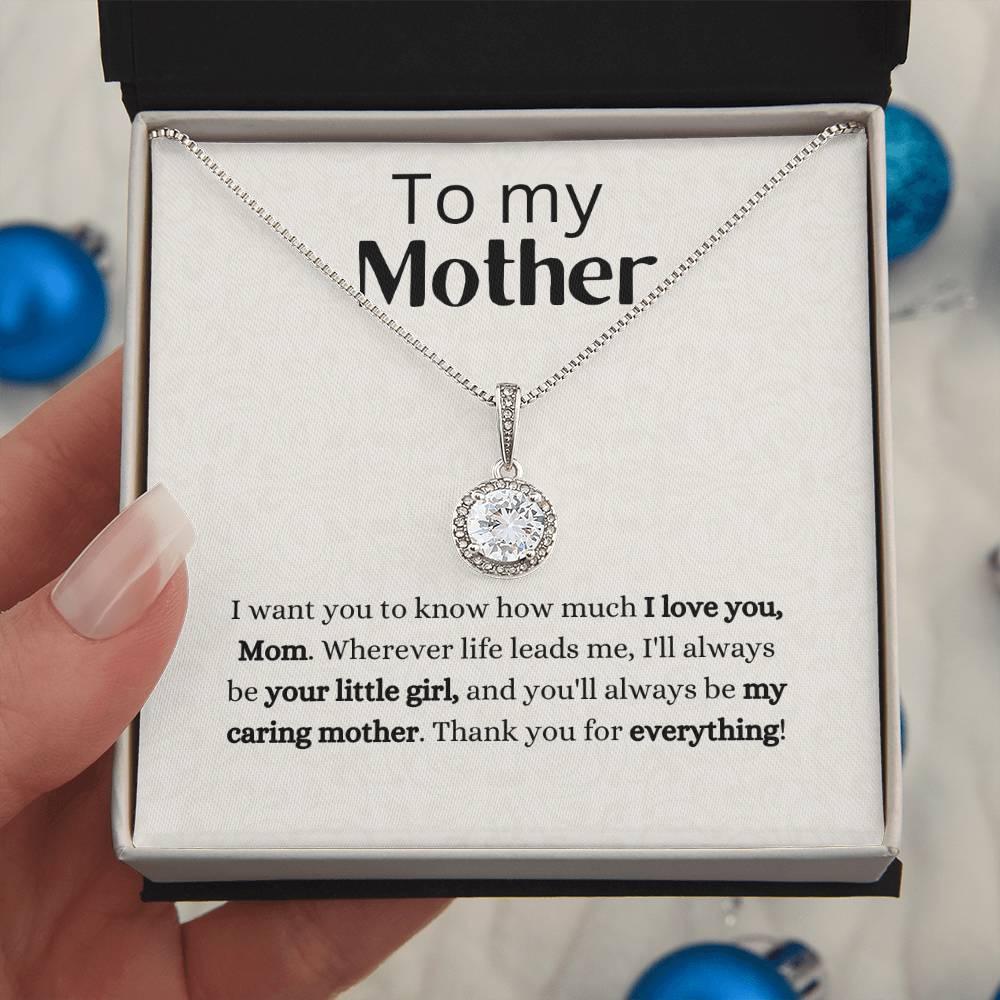To my mother, eternal hope necklace with message card