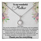 To my wonderful mother message card with a necklace.