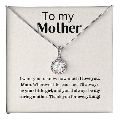To my mother, eternal hope necklace with message card