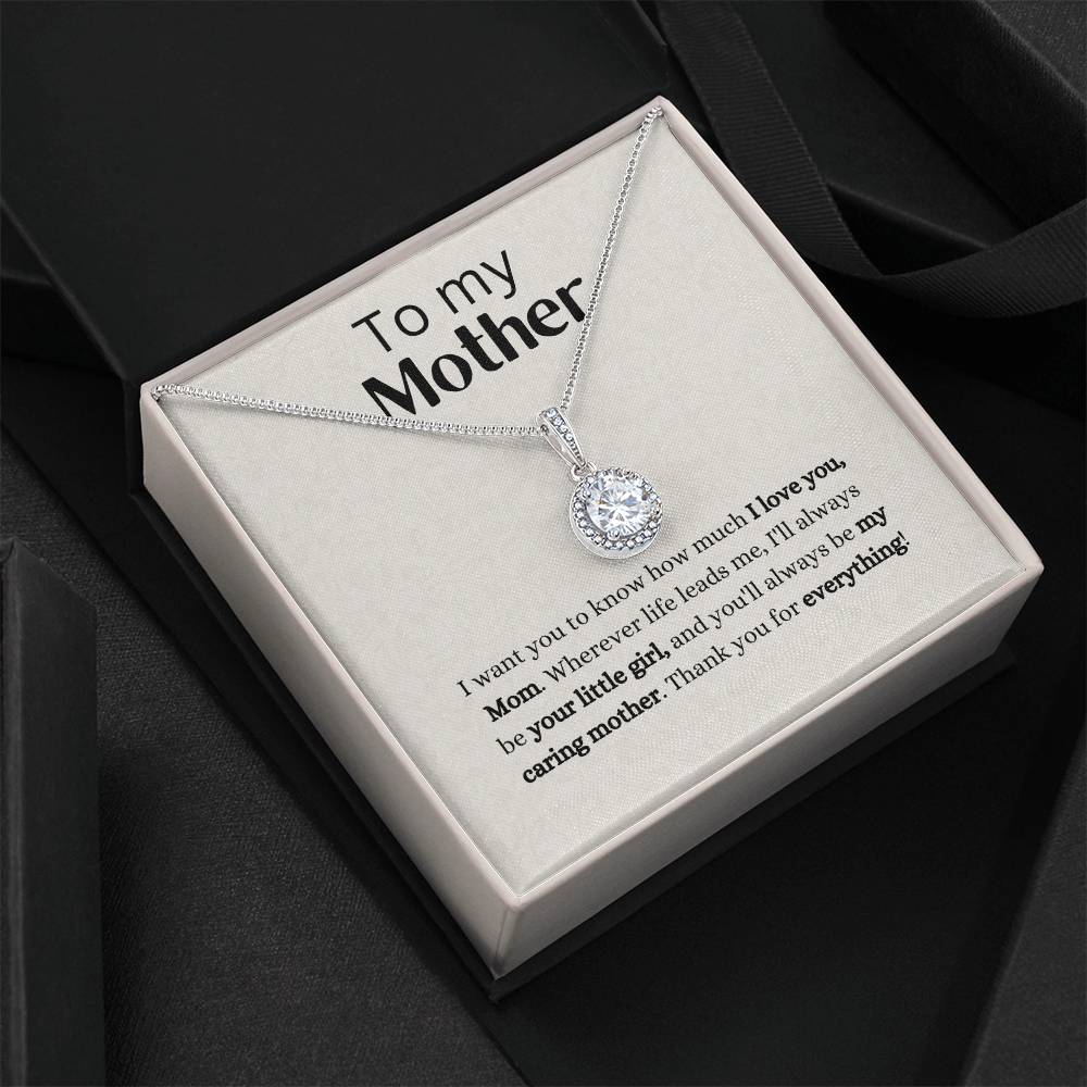 To my mother, eternal hope necklace with message card