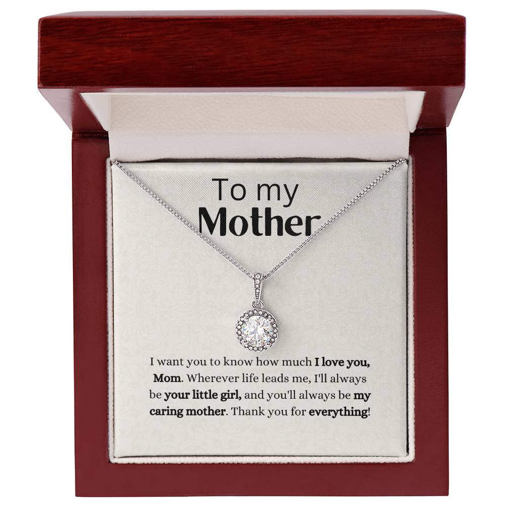 To my mother, eternal hope necklace with message card
