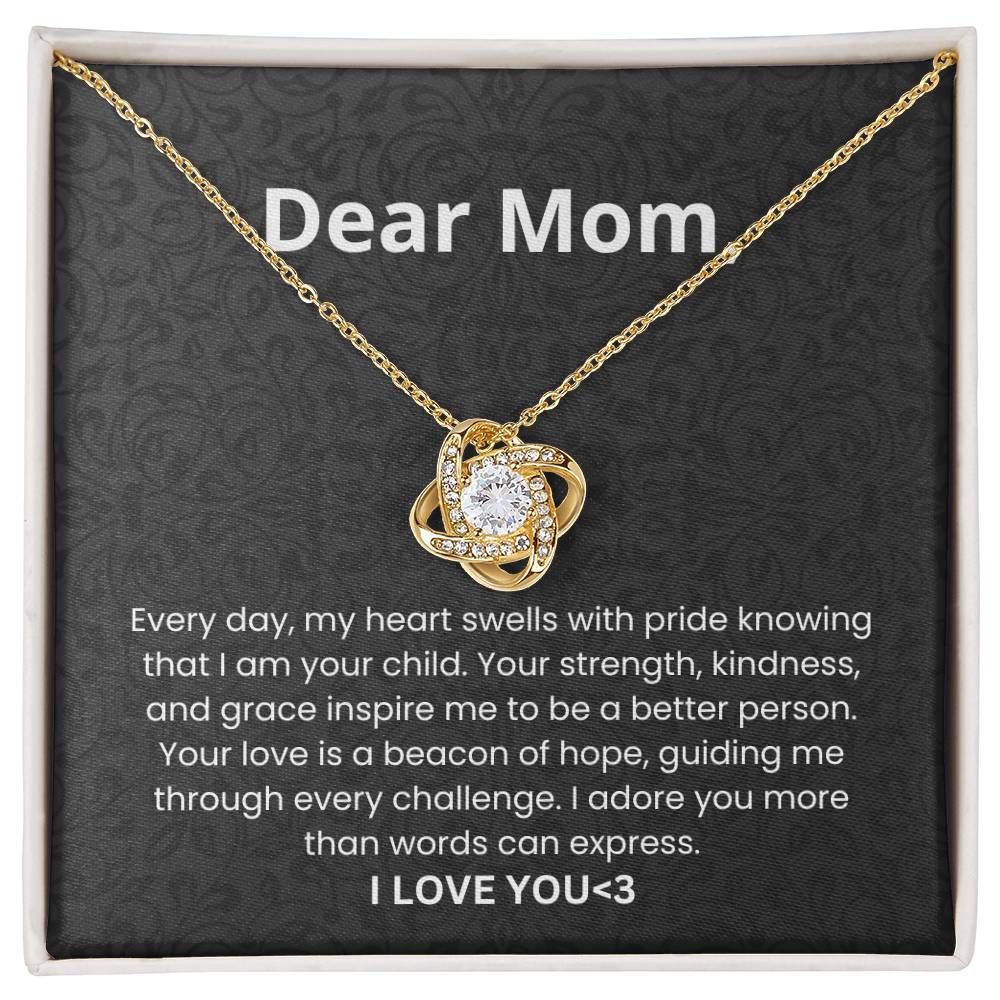 Dear mother-Love knot necklace