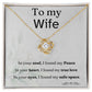 To my Wife, love knot necklace with message card