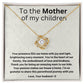 To the mother of my children- love knot necklace
