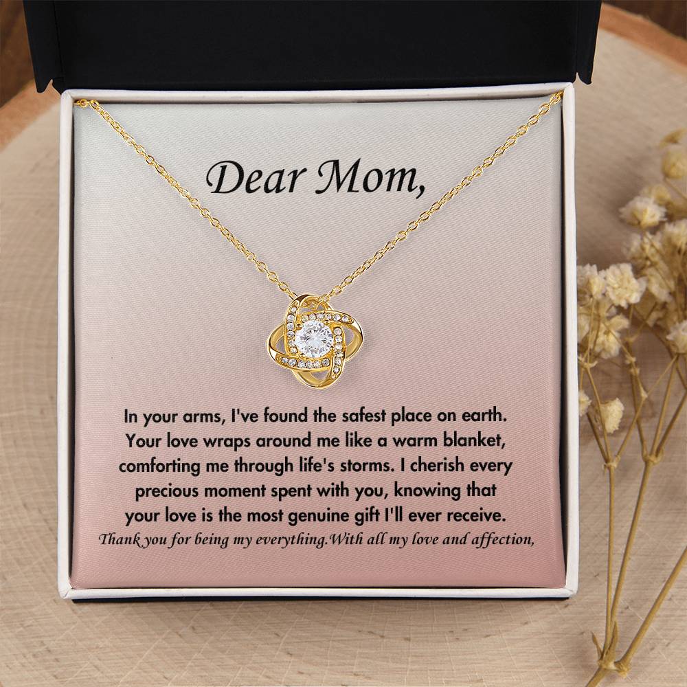 Dear mom- Love knot necklace