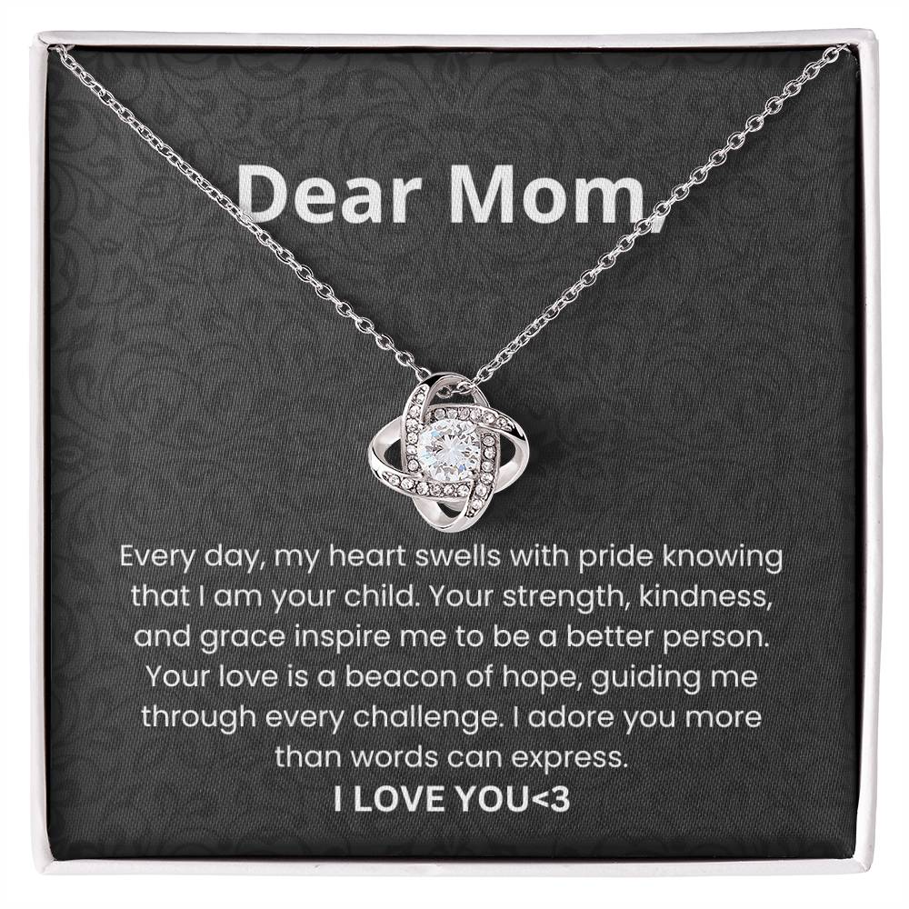 Dear mother-Love knot necklace