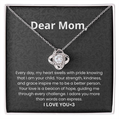 Dear mother-Love knot necklace