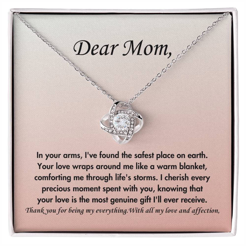Dear mom- Love knot necklace