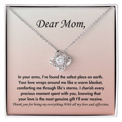 Dear mom- Love knot necklace