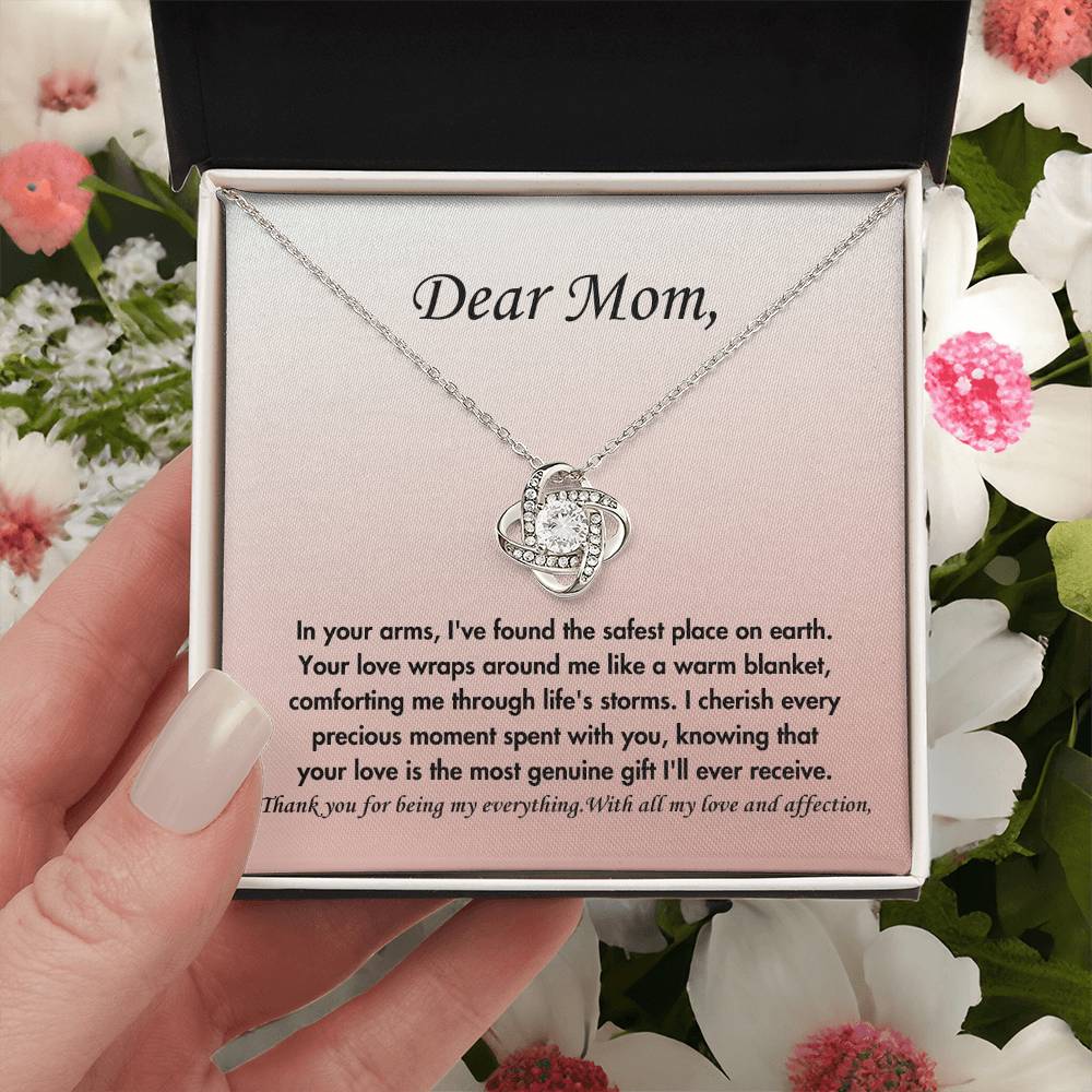 Dear mom- Love knot necklace