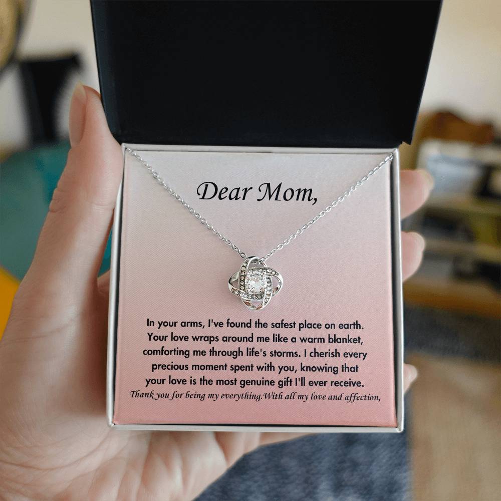 Dear mom- Love knot necklace