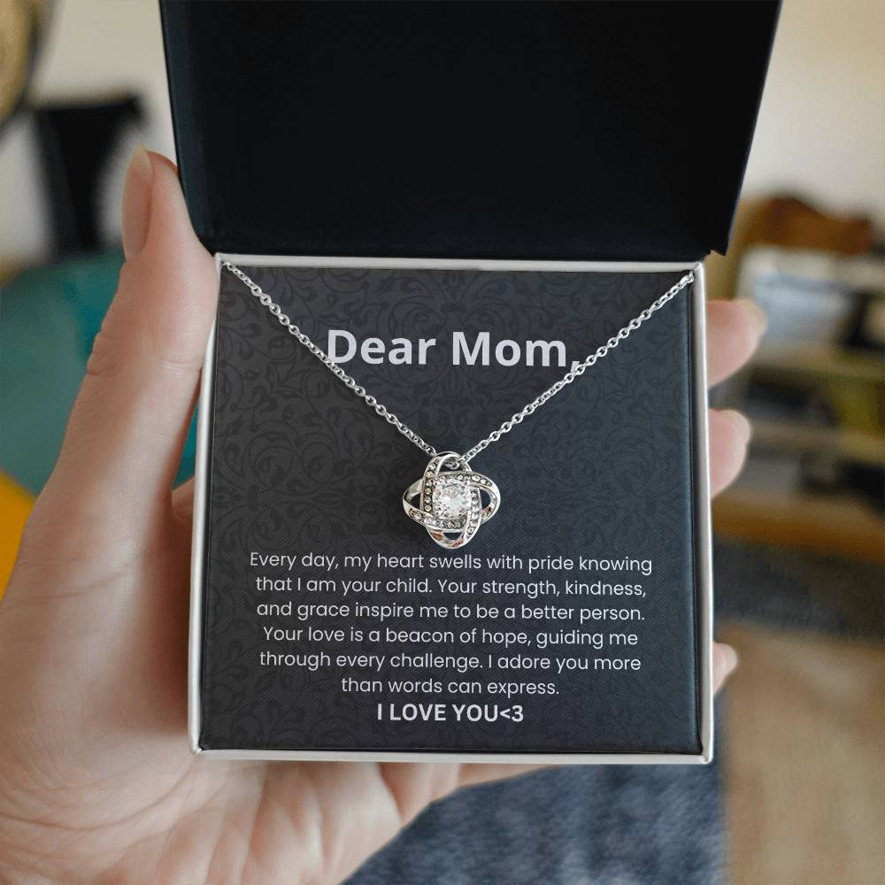 Dear mother-Love knot necklace