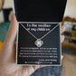 To the mother of my children, Love knot necklace with message card
