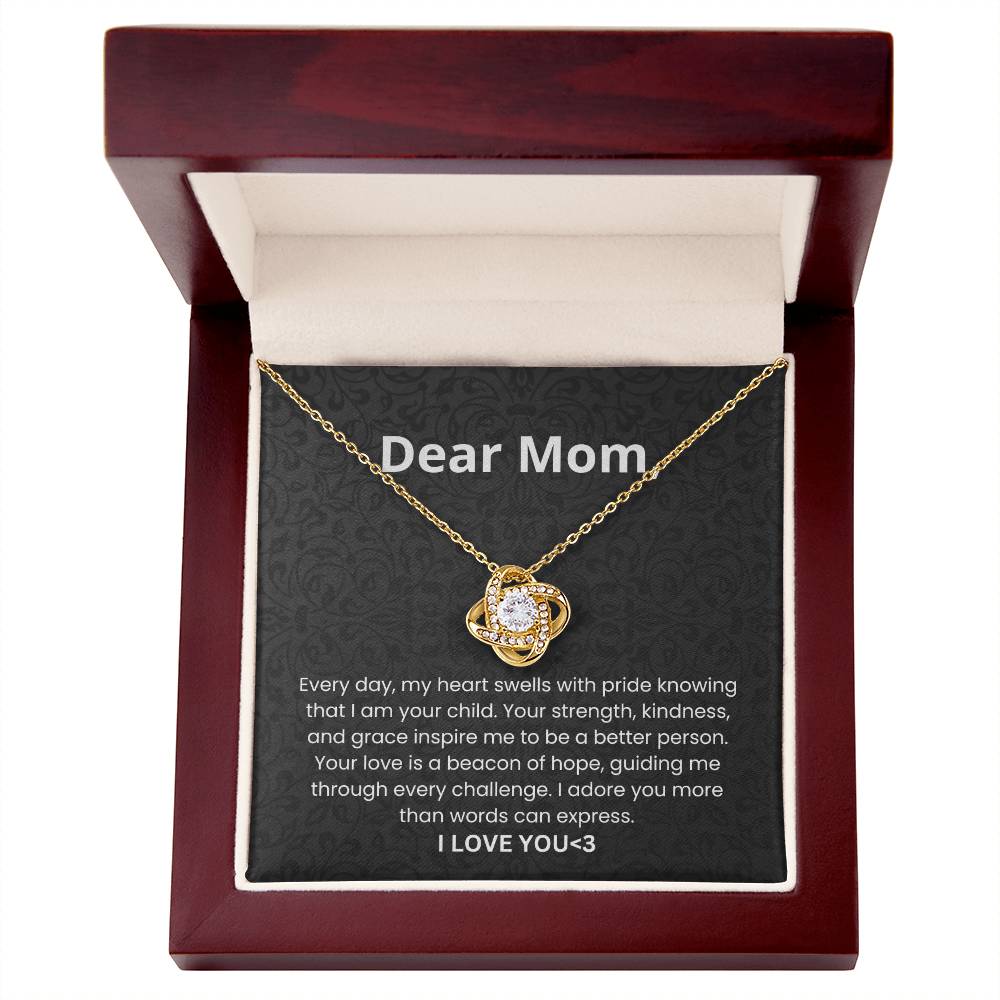 Dear mother-Love knot necklace
