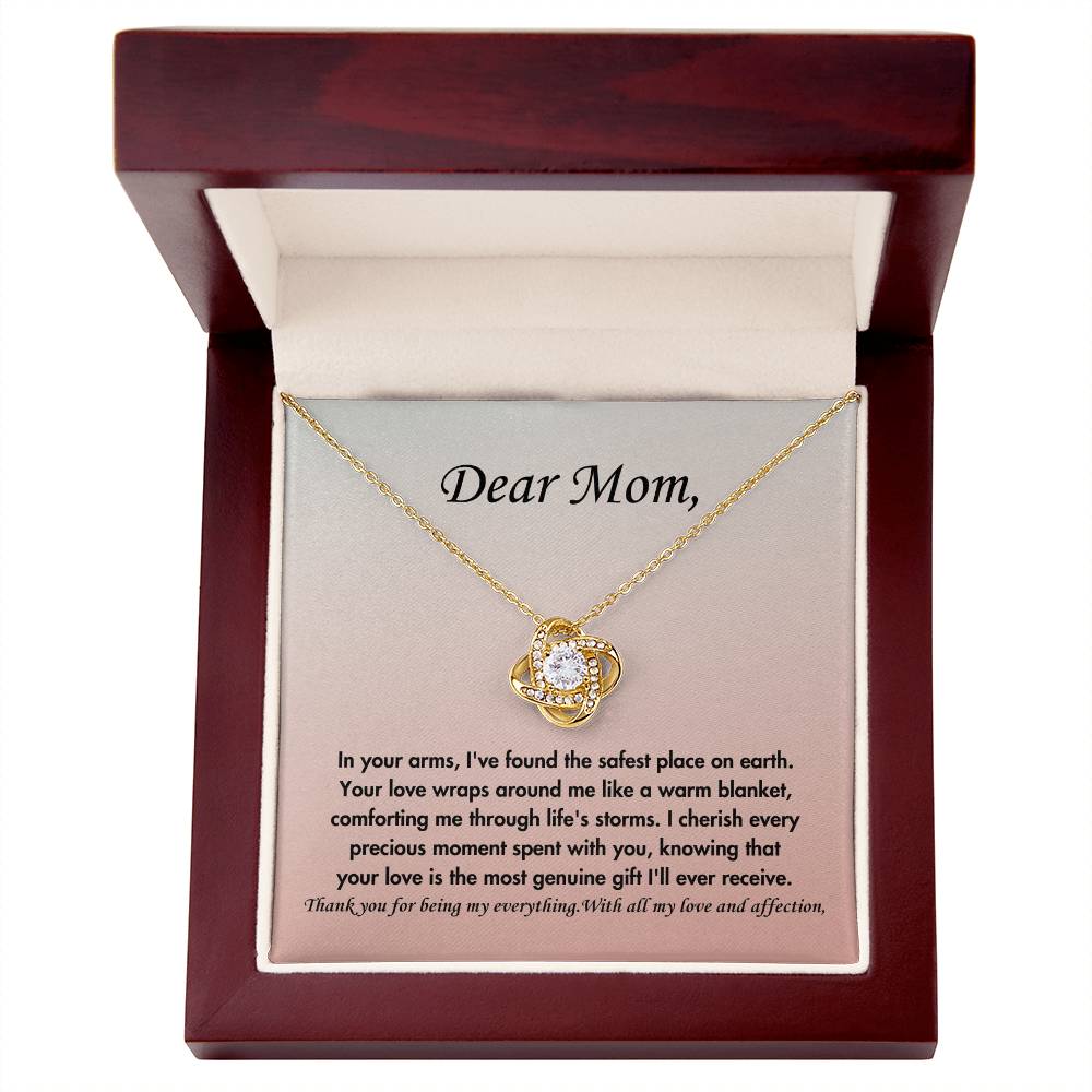 Dear mom- Love knot necklace