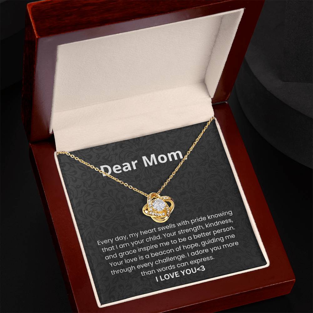 Dear mother-Love knot necklace