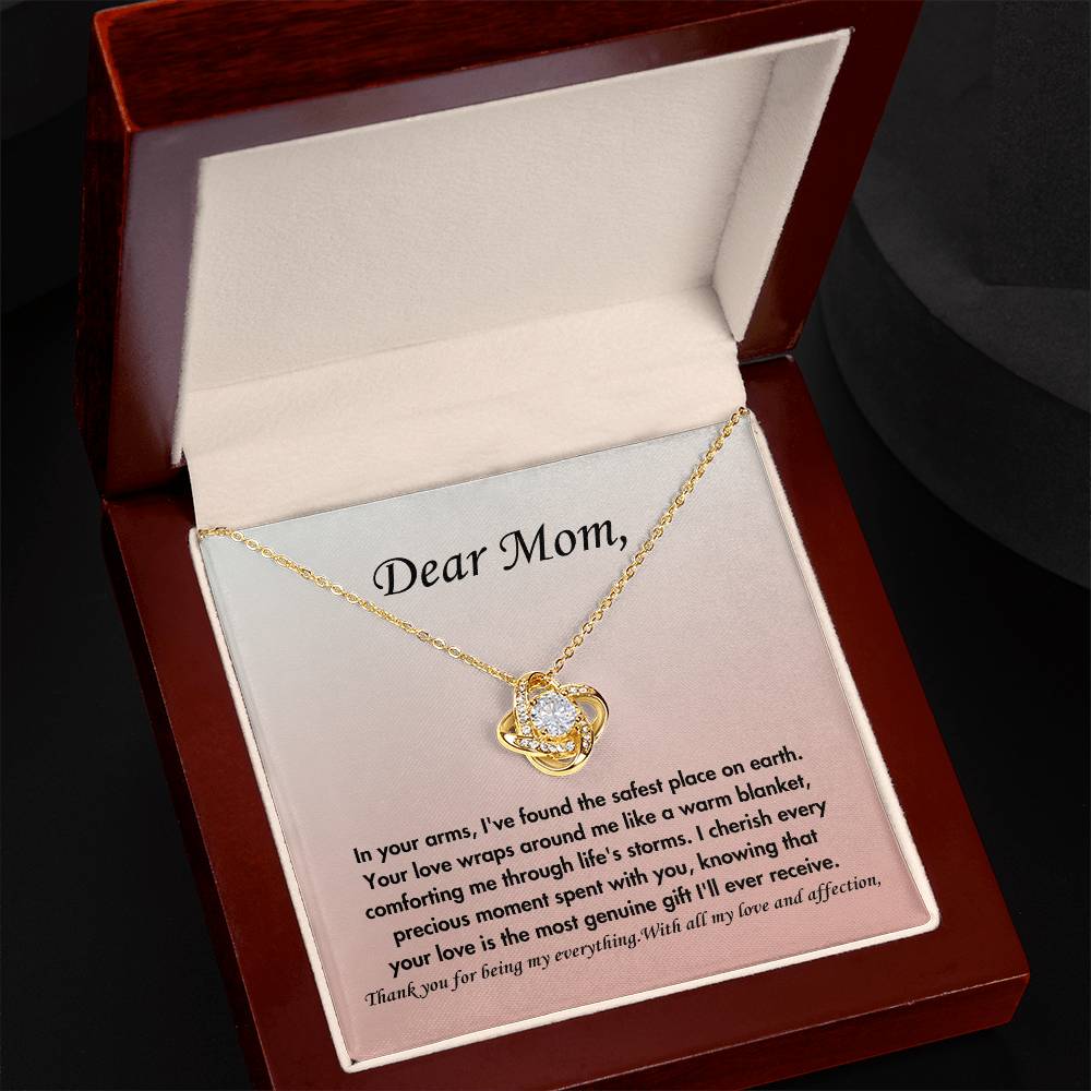 Dear mom- Love knot necklace