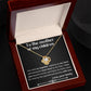To the mother of my children, Love knot necklace with message card