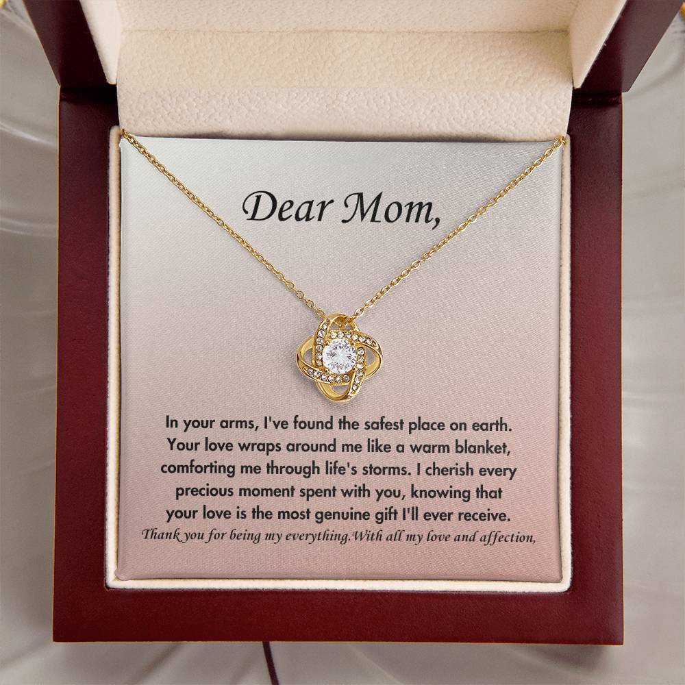 Dear mom- Love knot necklace