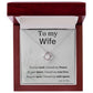 To my Wife, love knot necklace with message card
