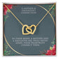 Mother and Daughter interlocking hearts necklace with message card