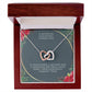 Mother and Daughter interlocking hearts necklace with message card