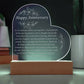 Happy Anniversary Gift - Engraved acrylic heart plague